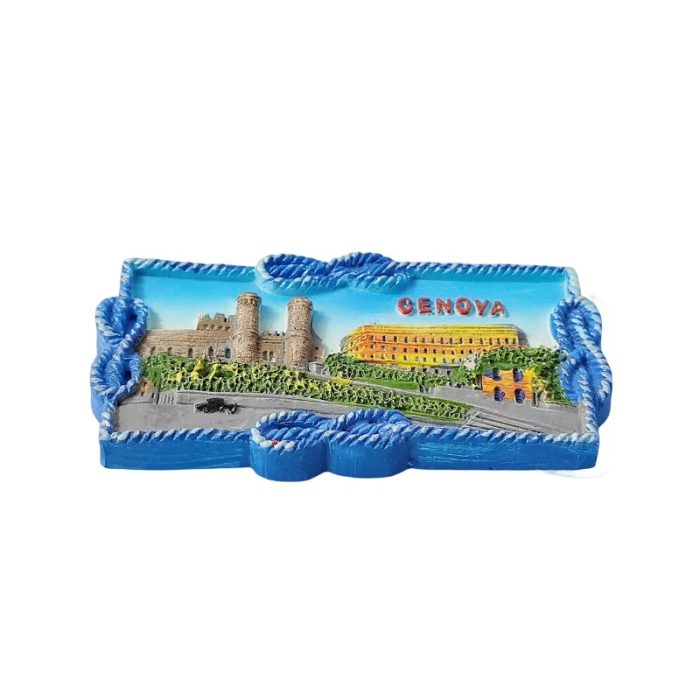 genova italy fridge magnet – port city scene souvenir gift & travel keepsake decoration