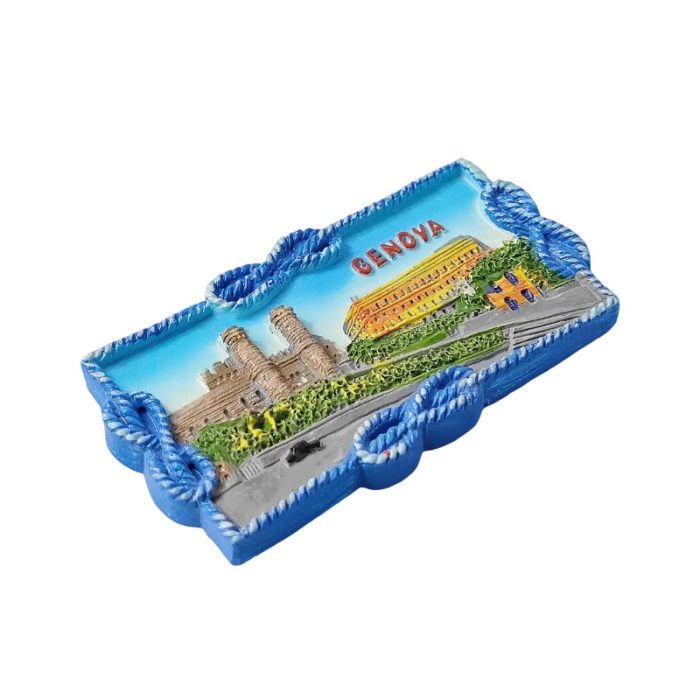 genova italy fridge magnet – port city scene souvenir gift & travel keepsake decoration