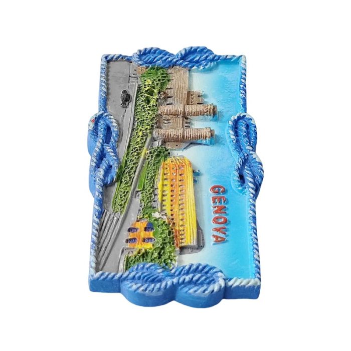 genova italy fridge magnet – port city scene souvenir gift & travel keepsake decoration