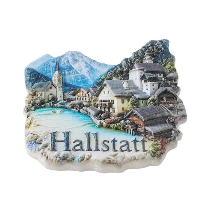 hallstatt austria fridge magnets – alpine village & lake scene, european travel souvenir gift & fridge display