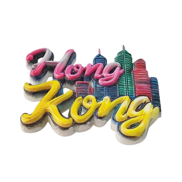 hong kong china fridge magnets – vibrant neon city skyline design, travel souvenir gift for fridge, locker & whiteboard