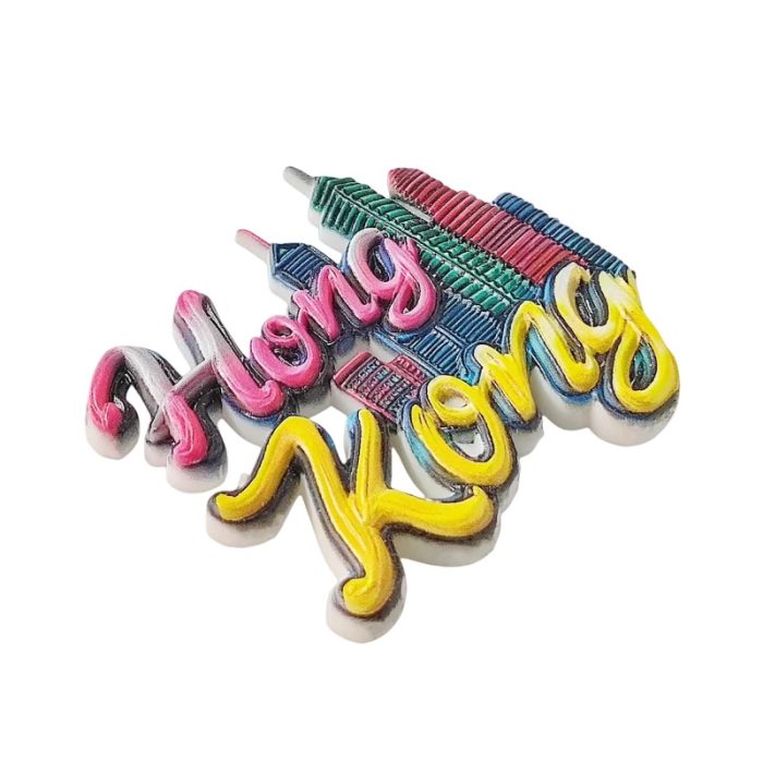 hong kong china fridge magnets – vibrant neon city skyline design, travel souvenir gift for fridge, locker & whiteboard