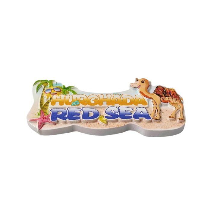 hurghada red sea egypt fridge magnet camel & palm beach travel souvenir gift & kitchen décor