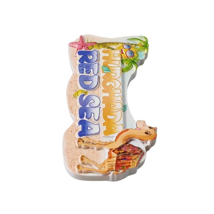 hurghada red sea egypt fridge magnet camel & palm beach travel souvenir gift & kitchen décor