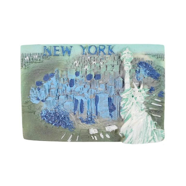 statue of liberty & nyc skyline magnet usa travel souvenir & fridge collectible