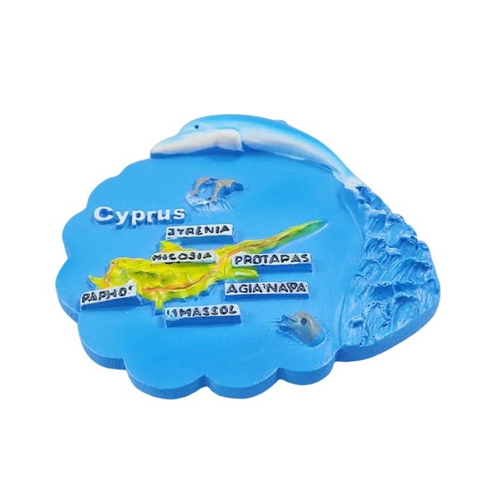 cyprus island fridge magnet – 3d map with major cities & ocean theme, travel souvenir gift & magnetic décor