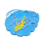 cyprus island fridge magnet – 3d map with major cities & ocean theme, travel souvenir gift & magnetic décor