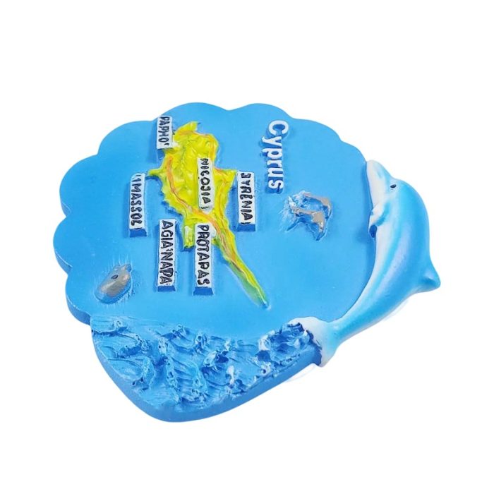 cyprus island fridge magnet – 3d map with major cities & ocean theme, travel souvenir gift & magnetic décor