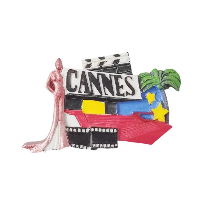 cannes france movie festival fridge magnet – film themed souvenir, red carpet style fridge décor