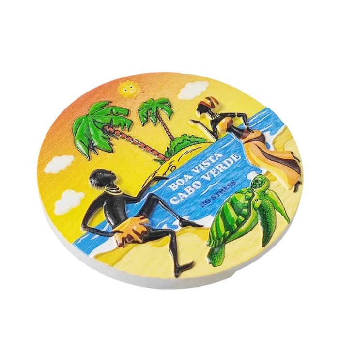 boa vista cabo verde fridge magnet – african island no stress souvenir, colorful beach fridge décor