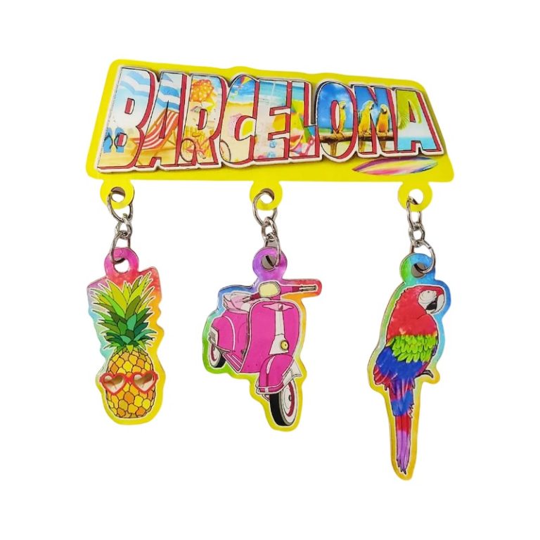 barcelona spain fridge magnets – colorful travel souvenir gift & refrigerator art