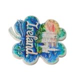 ireland fridge magnets – shamrock castle & rainbow design, irish travel souvenir gift for fridge & office décor