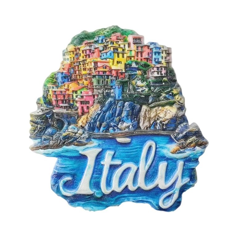 italy cinque terre fridge magnets – colorful cliff town 3d design, italian travel gift for whiteboard & fridge