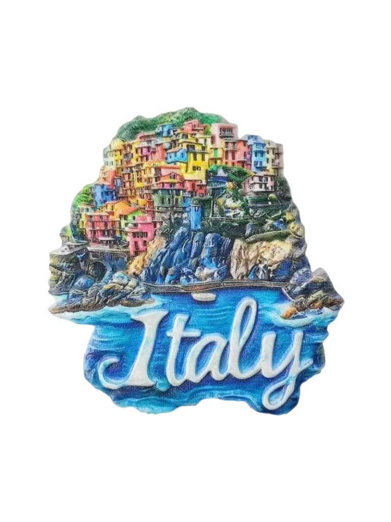 italy cinque terre fridge magnets – colorful cliff town 3d design, italian travel gift for whiteboard & fridge (6)