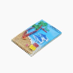 jamaica fridge magnet – caribbean beach & dolphin souvenir gift