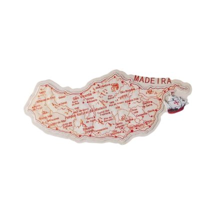 madeira portugal fridge magnet – island map design with landmarks, vintage travel souvenir & décor