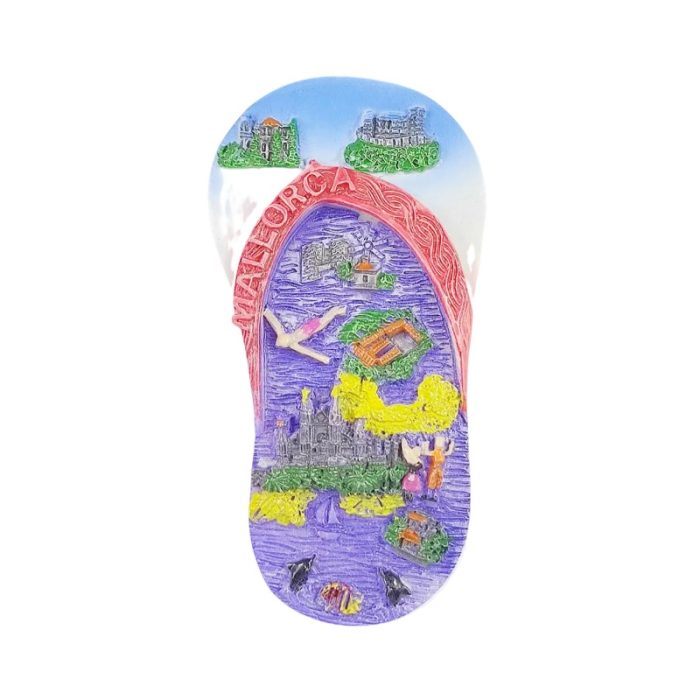mallorca flip flop fridge magnet – spain island souvenir with beach scene