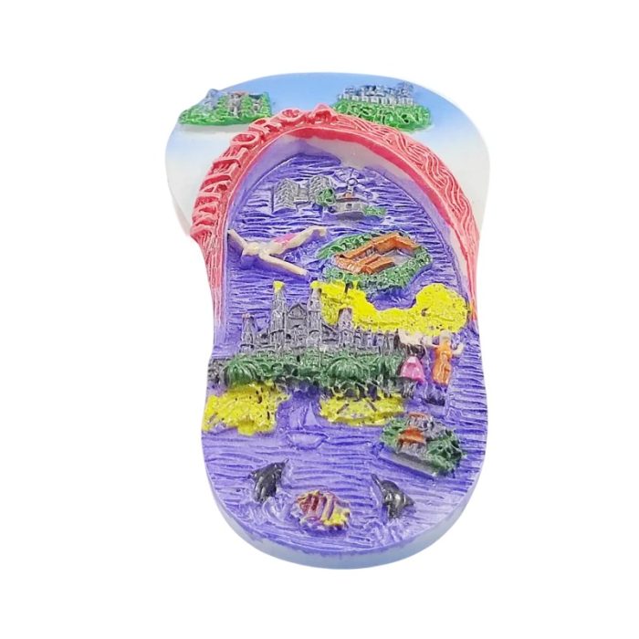 mallorca flip flop fridge magnet – spain island souvenir with beach scene