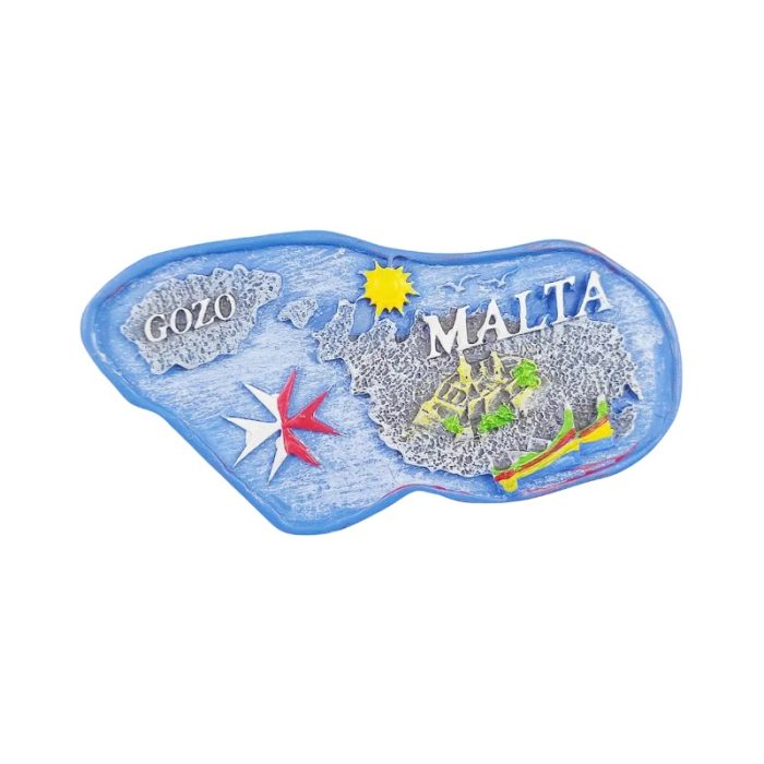 malta map fridge magnet – gozo island travel souvenir & mediterranean keepsake