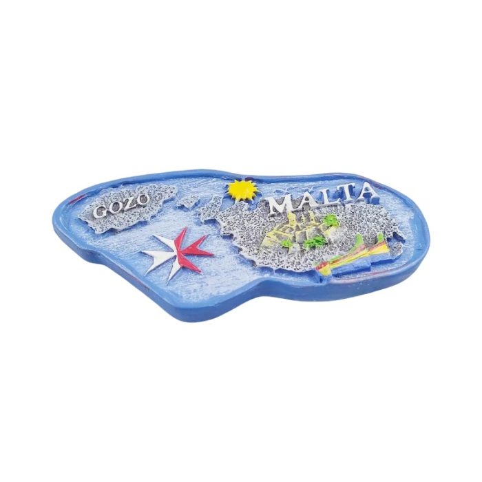 malta map fridge magnet – gozo island travel souvenir & mediterranean keepsake