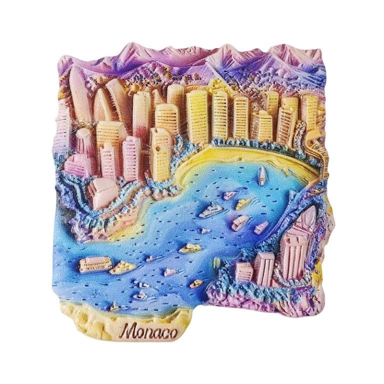 monaco bay view fridge magnets – luxury riviera 3d cityscape, travel souvenir gift for fridge & magnetic decor