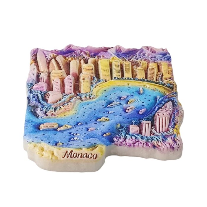 monaco bay view fridge magnets – luxury riviera 3d cityscape, travel souvenir gift for fridge & magnetic decor