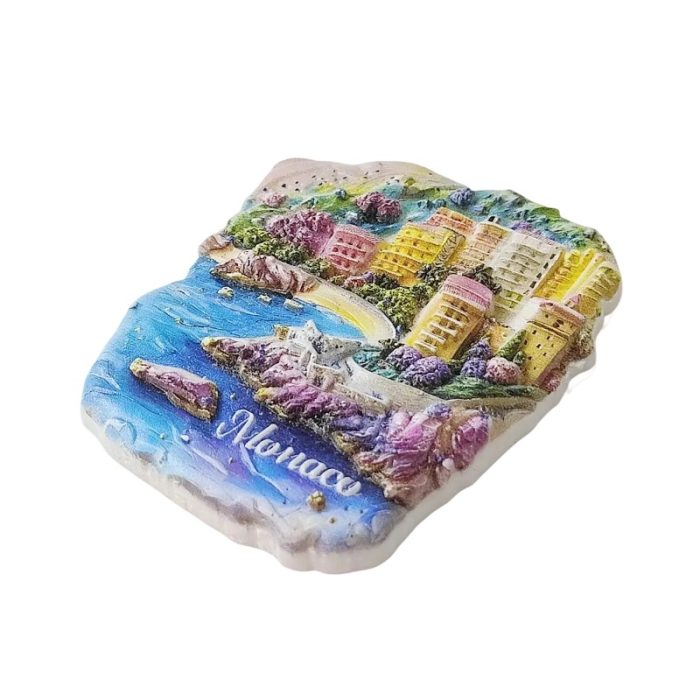 monaco coastline fridge magnets – 3d mediterranean town design, travel souvenir gift & fridge décor