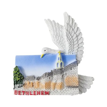 palestine bethlehem fridge magnet – holy site with dove design religious souvenir gift & magnetic décor