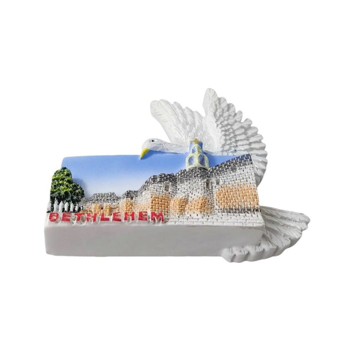 palestine bethlehem fridge magnet – holy site with dove design religious souvenir gift & magnetic décor