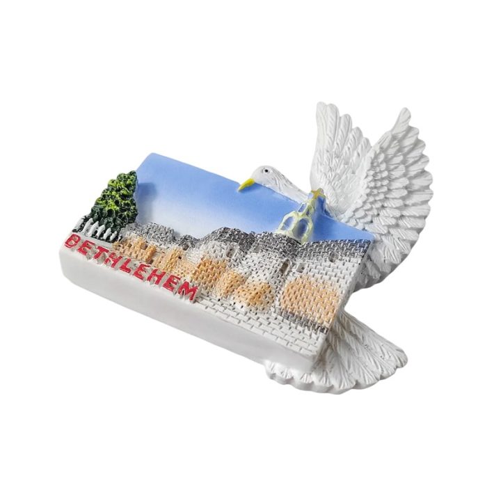 palestine bethlehem fridge magnet – holy site with dove design religious souvenir gift & magnetic décor
