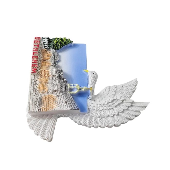 palestine bethlehem fridge magnet – holy site with dove design religious souvenir gift & magnetic décor