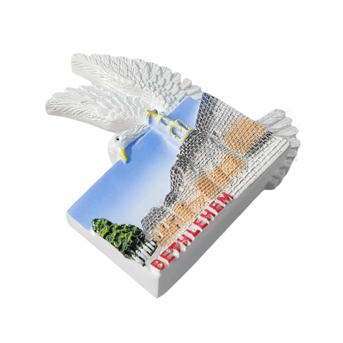 palestine bethlehem fridge magnet – holy site with dove design religious souvenir gift & magnetic décor