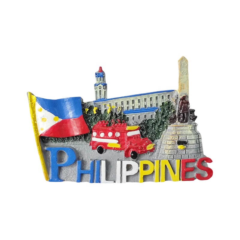 philippines fridge magnet – jeepney & landmark design travel keepsake & fridge décor