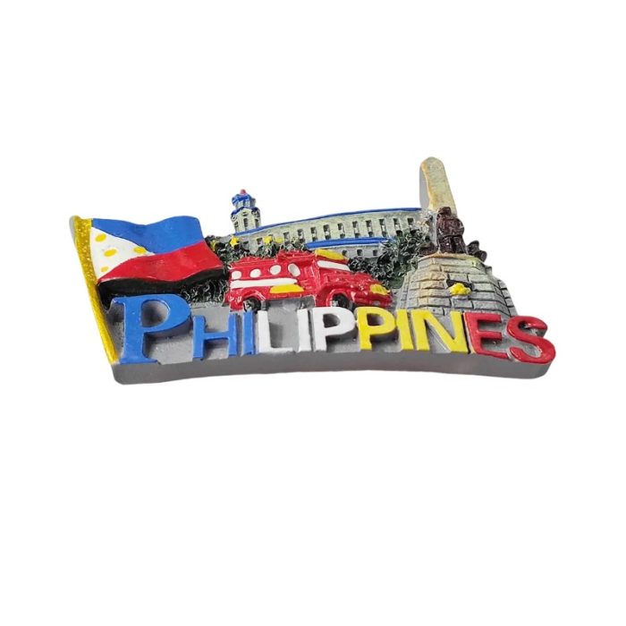 philippines fridge magnet – jeepney & landmark design travel keepsake & fridge décor