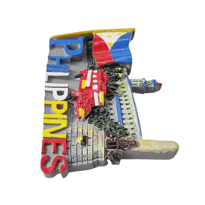 philippines fridge magnet – jeepney & landmark design travel keepsake & fridge décor