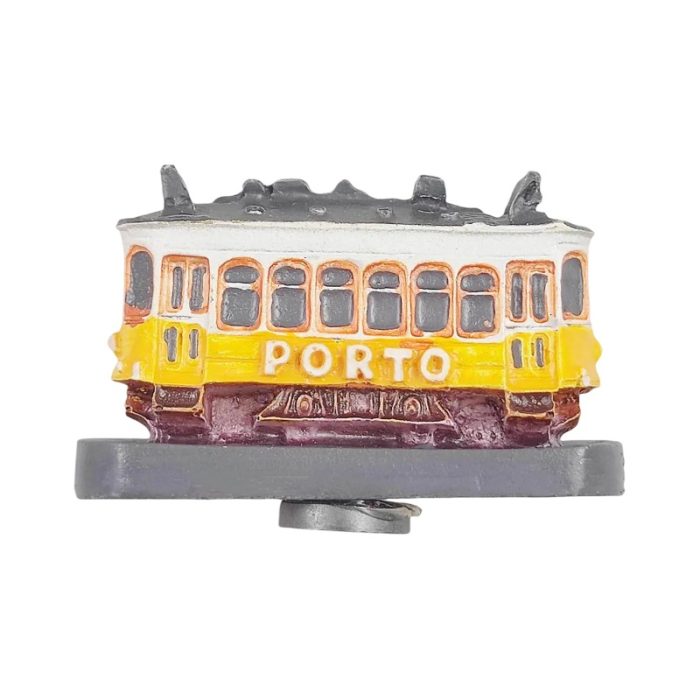 porto portugal fridge magnet – vintage tram travel souvenir