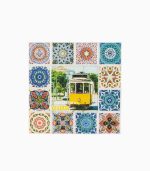 portugal traditional tiles & tram magnet lisbon tourist souvenir & home decoration