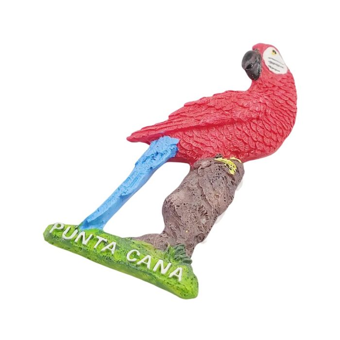 punta cana fridge magnet – tropical parrot design from dominican republic, travel souvenir gift & fridge decor