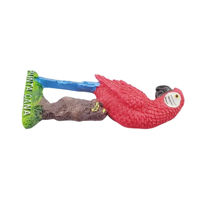 punta cana fridge magnet – tropical parrot design from dominican republic, travel souvenir gift & fridge decor
