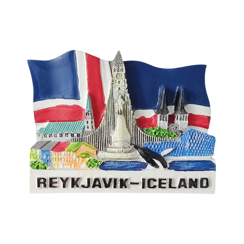 reykjavik iceland fridge magnet – 3d landmark travel souvenir gift & office whiteboard décor