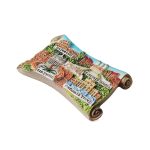 rome italy fridge magnet – colosseum & trevi fountain scroll design travel souvenir gift