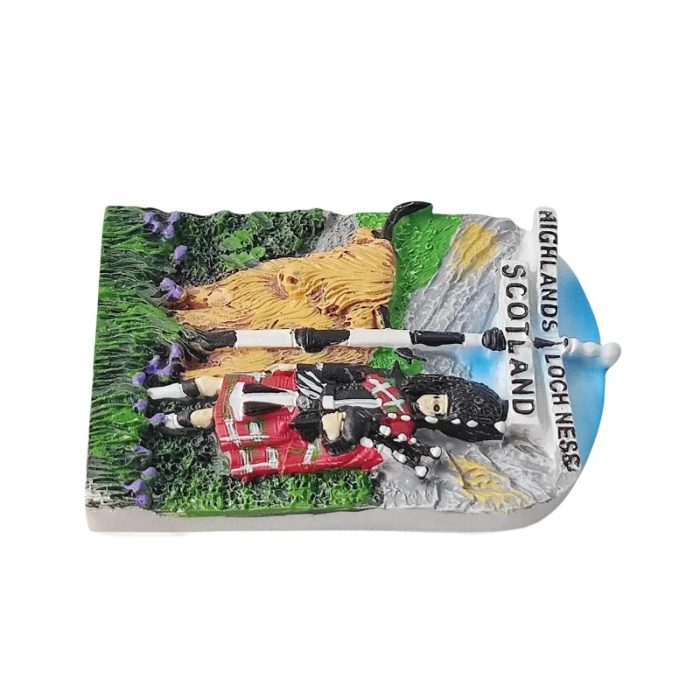scotland fridge magnet highlands piper and cow travel souvenir gift & rustic décor