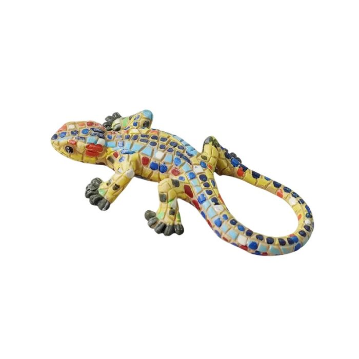spain mosaic gecko fridge magnet – gaudi style colorful lizard travel souvenir & home decor