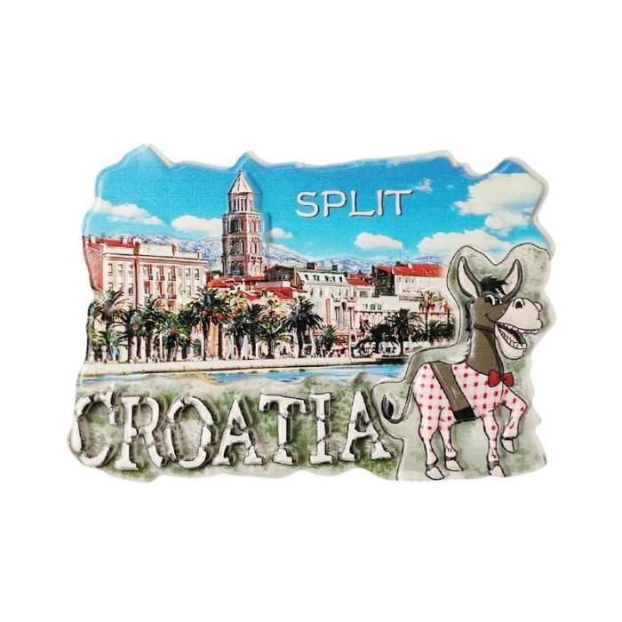 split croatia fridge magnet cute donkey landmark design souvenir for magnetic board or travel collection
