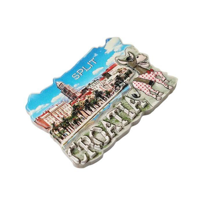 split croatia fridge magnet cute donkey landmark design souvenir for magnetic board or travel collection