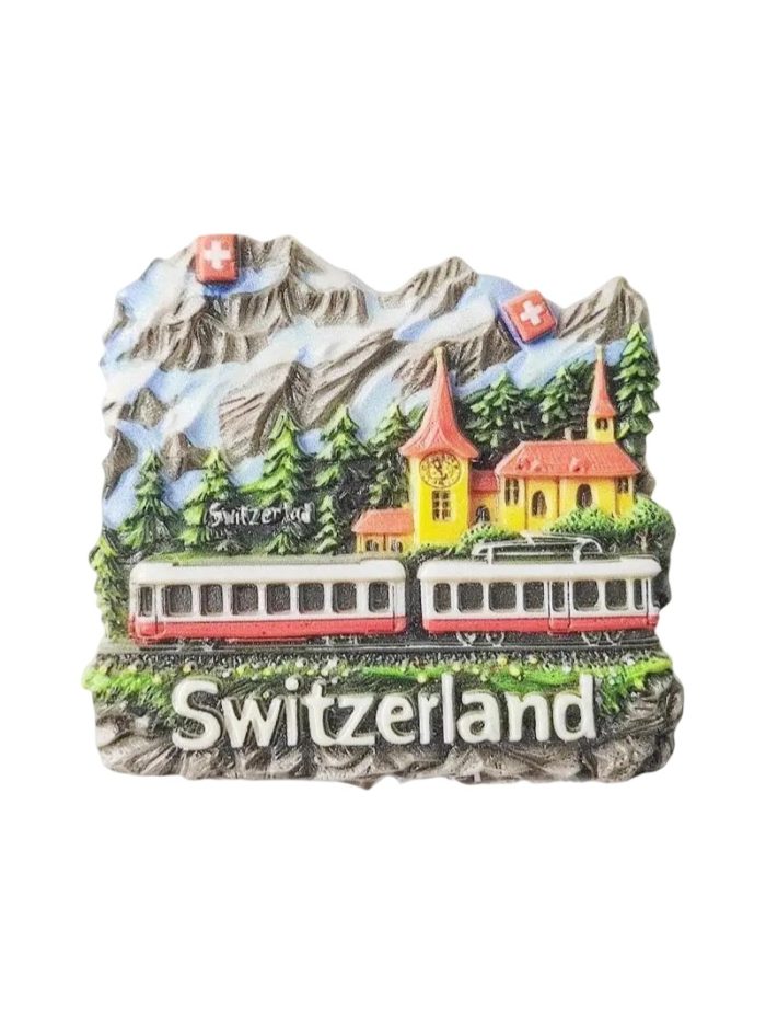 switzerland fridge magnet alpine train travel keepsake & mountain scene decoration (2)