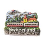 switzerland fridge magnet alpine train travel keepsake & mountain scene decoration