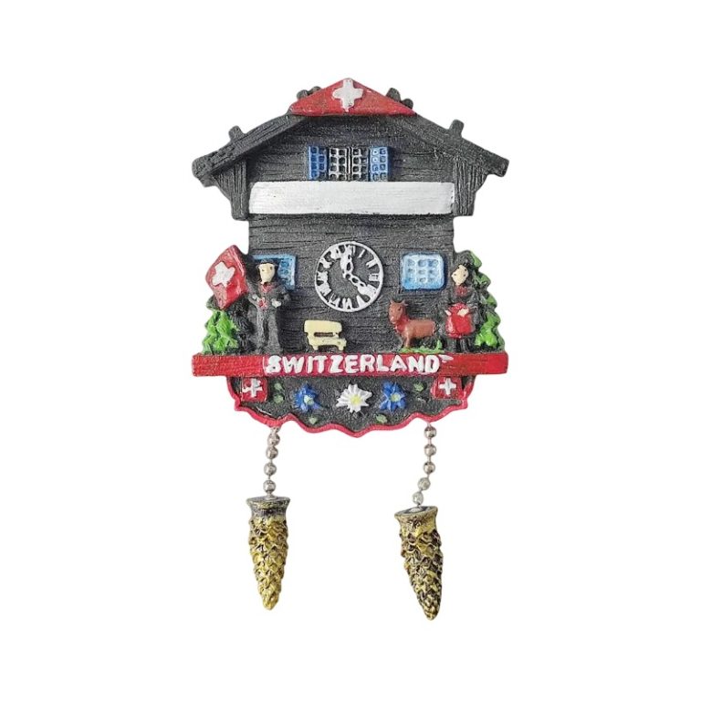 switzerland fridge magnet cuckoo clock travel souvenir & rustic kitchen décor