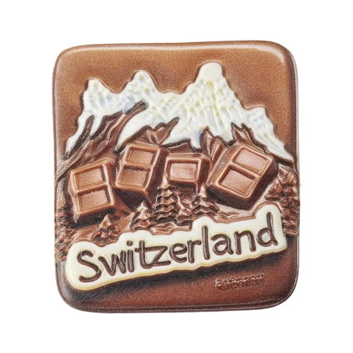 switzerland fridge magnet – chocolate mountain travel keepsake & kitchen decoration