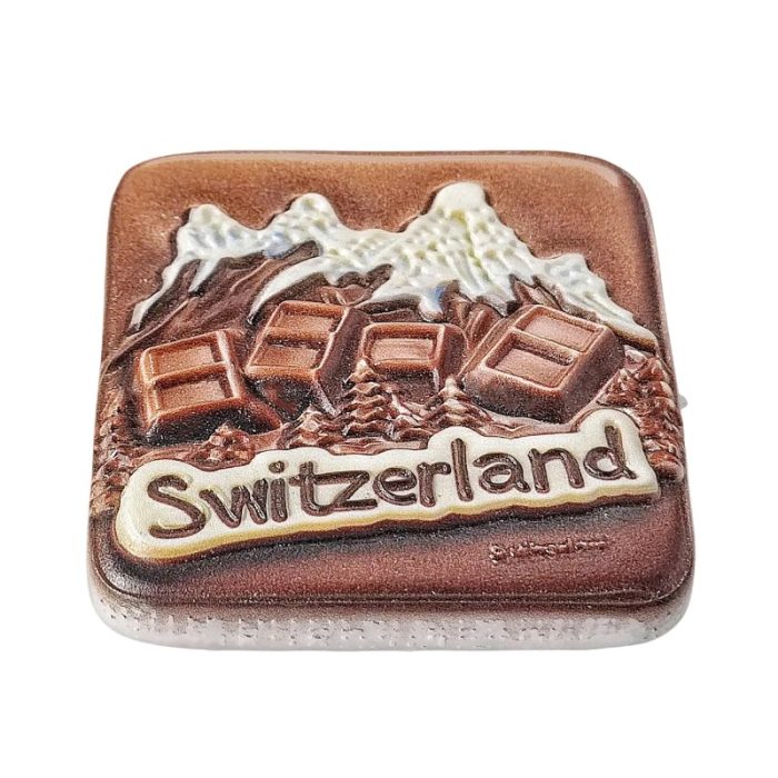 switzerland fridge magnet – chocolate mountain travel keepsake & kitchen decoration